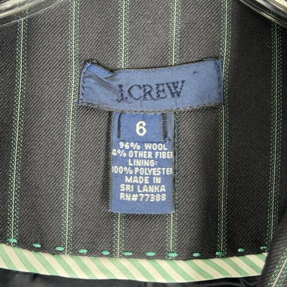 J Crew Blazer Women 6 Navy Blue Striped Jacket Preppy Academia Corpcore Polished - Picture 5 of 7